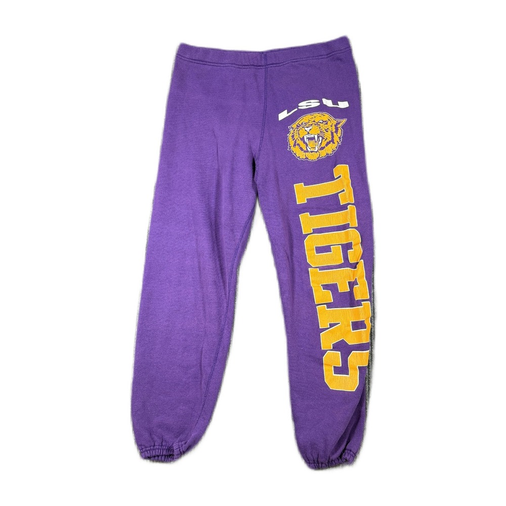 Vintage LSU Tigers Sweatpants Purple Gold Graphic Mens Large Artex Made in USA